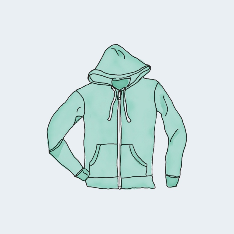 Sweatshirt com capuz e fecho-éclair